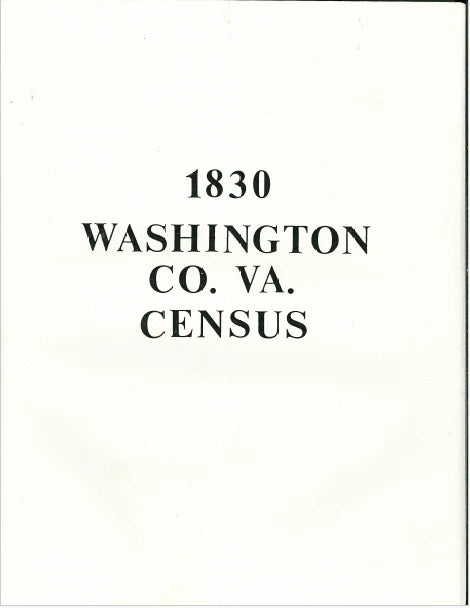 1830 Census, Washington County, Virginia
