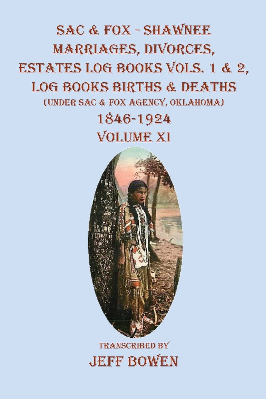 Sac & Fox - Shawnee Marriages, Divorces, Estates Log Books Vols. 1 & 2, 1846-1924, Volume XI
