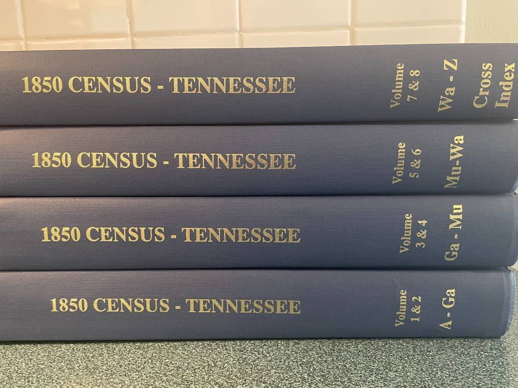 1850 Census - Tennessee, 8 Volumes in 4