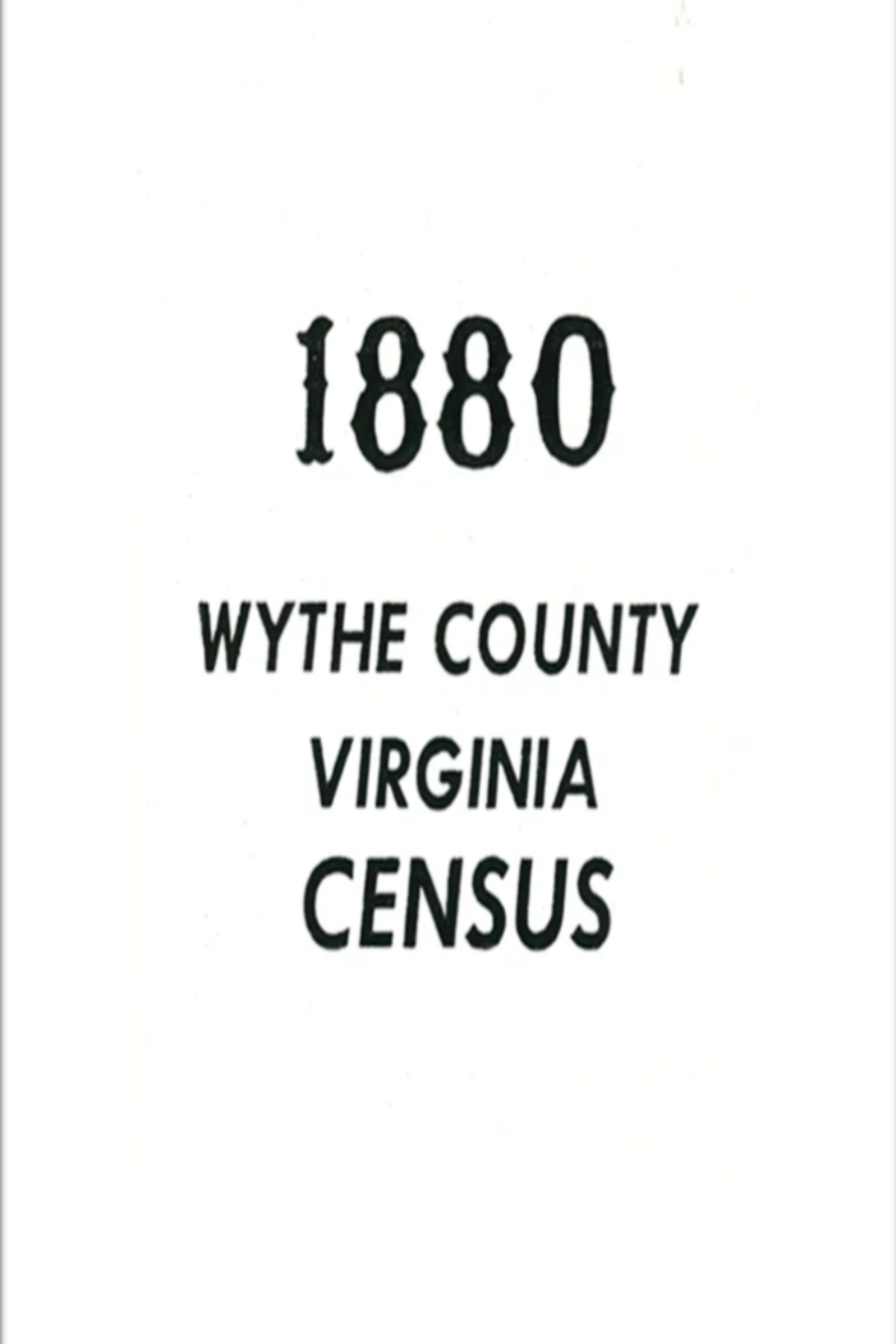 1880 Census: Wythe County, Virginia