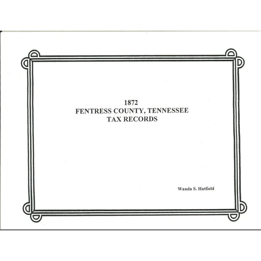 1872 Tax Records Fentress County, Tennessee