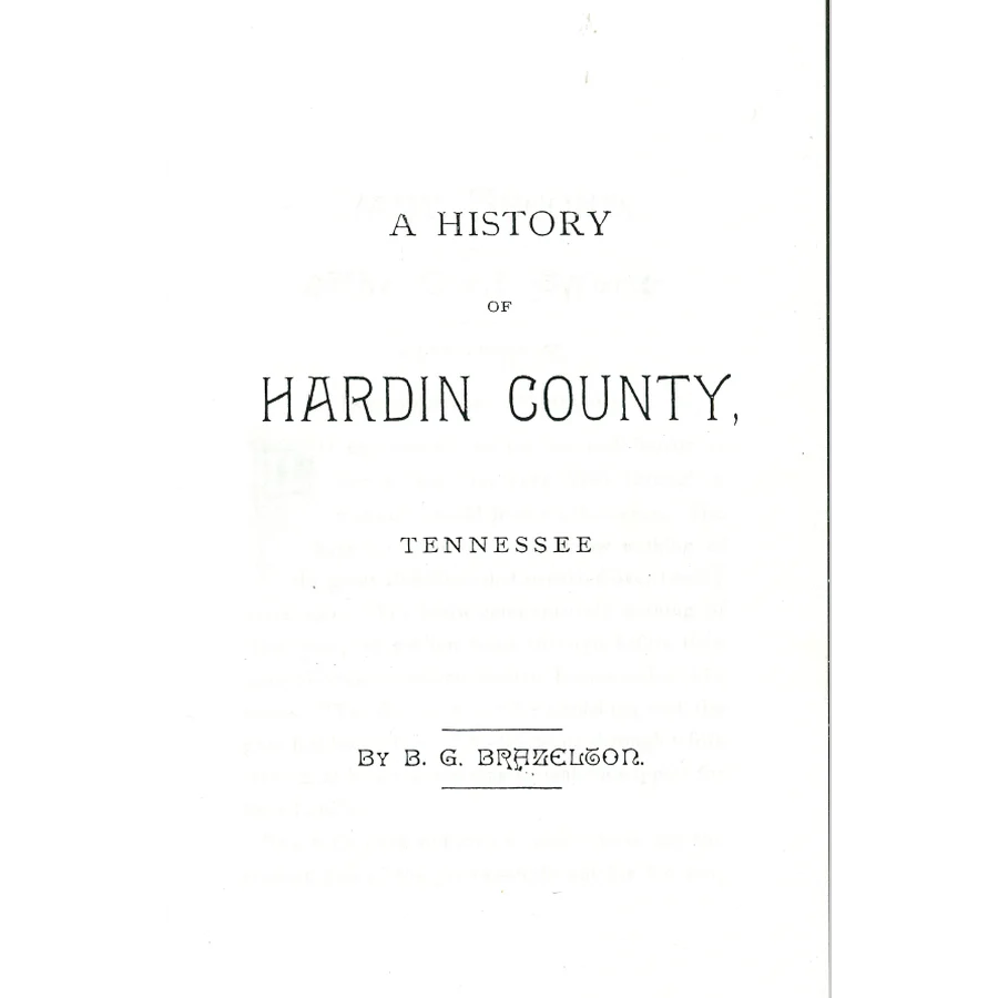 A History of Hardin County, Tennessee