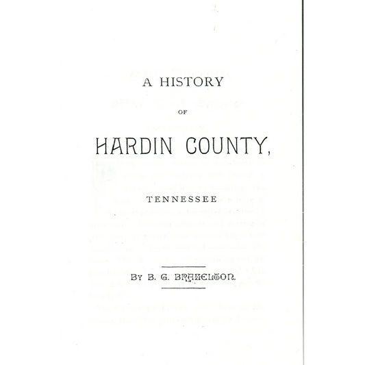 A History of Hardin County, Tennessee
