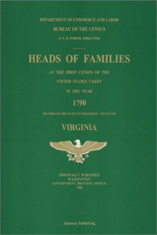 Heads of Families at the First Census of the United States Taken in the Year 1790: Virginia