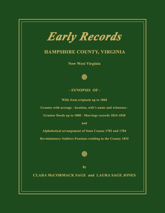 Early Records, Hampshire County, Virginia